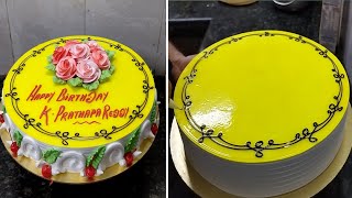 4kg Pineapple Cake Recipe |Simple and Easy Pineapple Jelly Cake Design |इतना बड़ा केक आर्डर आया आज