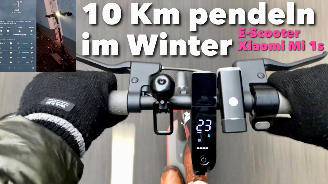 -1 Grad: Pendeln im Winter mit dem E-Scooter - Wie gut geht das im Alltag ? Scooter - Bahn - Scooter