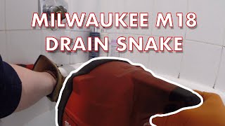 Using Milwaukee M18 Drain Snake to Clear Tub Drain! #plumber #plumbing #draincleaning