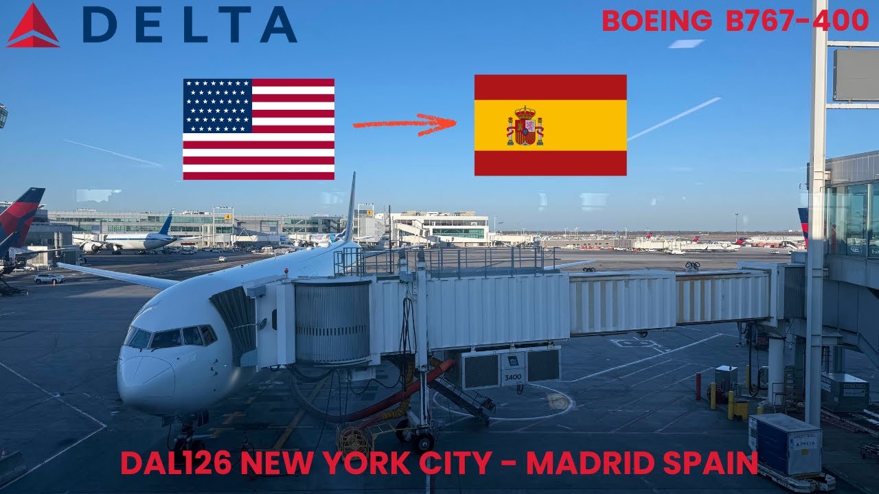 Delta Boeing 767-400 | DAL126 New York City - Madrid Spain | JFK-MAD