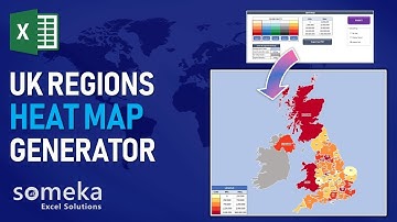 UK Heat Map Excel Template - Editable Map of UK Region & Counties