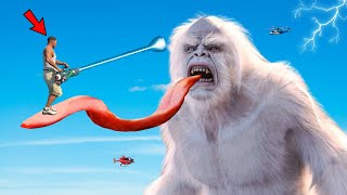 Giant YETI vs FRANKLIN Fight And Crossing YETI BRIDGE In GTA 5 - FRANKLIN vs YETI