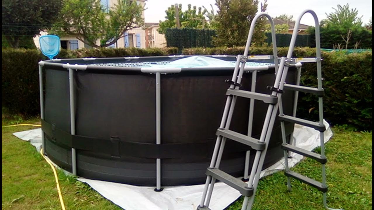 Montage piscine et branchement pompe Yzaki - YouTube