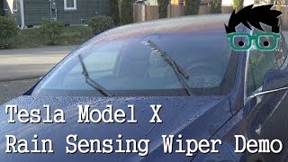 Tesla Model X Auto Sense Wiper Demo (FW 2017.50.3)