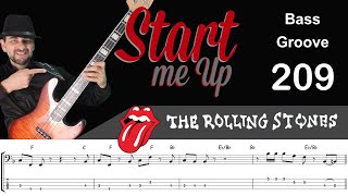 START ME UP (Rolling Stones) How to Play Bass Groove Cover with Score & Tab Lesson