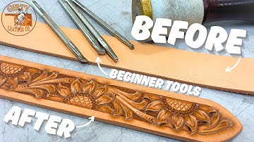 EASY Sunflower Belt Pattern (Hand Tooling Leather)