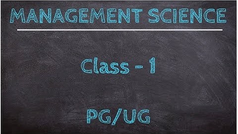 Management Science || B.COM || BBA || M.Com || Educafe