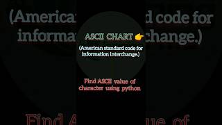 ascii table in python #pythonprogramming ascii code in computer #lwm #ascii