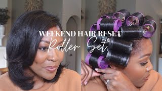 SUCCESS! How to Do a 1st. Roller Set on Relaxed Hair (Weekend Hair Reset Part 2)
