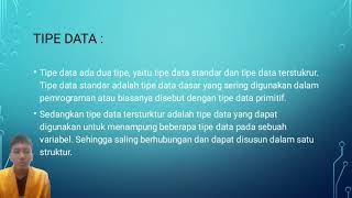 Materi pembahasan tentang Tipe data dan variabel ( algoritma pemrograman )
