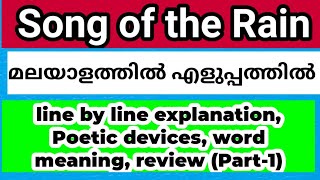 (Part-1)Song of the rain poem by Khalil Gibran in Malayalam (meaning,summary, review, appreciation)