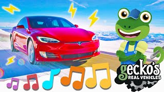 Electric Car SongTesla Model X For ChildrenNEW Kids MusicGecko's Real VehiclesSave The Planet!