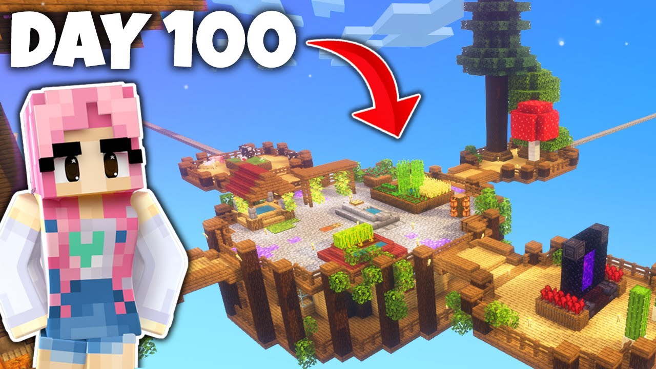 I Reached 100 Days in Minecraft Skyblock!! - YouTube