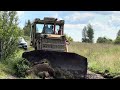 Продолжаем строить сельские дороги…Бульдозер ЧТЗ Т 130 Т 170 помогает дорожной службе..