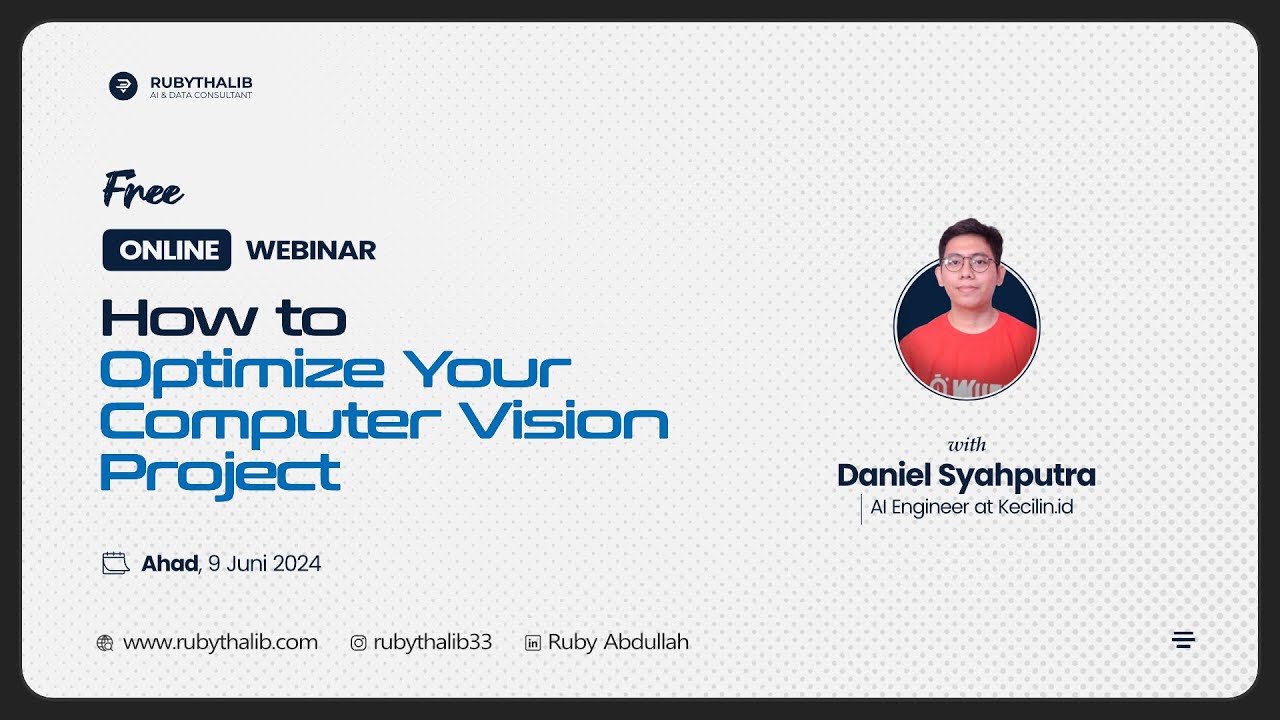 How to Optimize Your Computer Vision Project - Online Webinar - YouTube