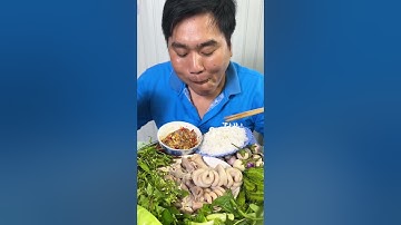 Phèo luộc ăn với mắm cá sặc rút xương | thánh sầu đâu