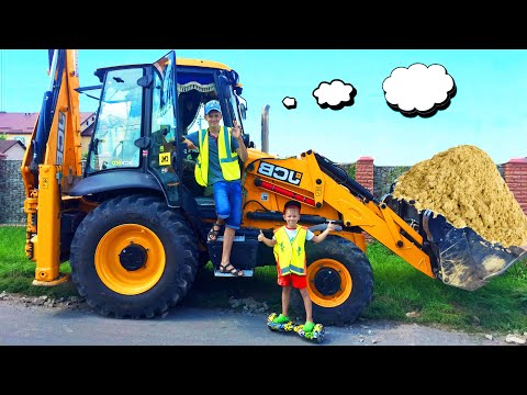 Трактор JCB на больших колесах сломался Алекс приехал на помощь Экскаватор для детей