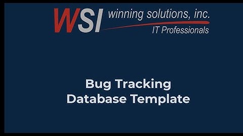 Bug Tracker Database Template