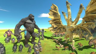 King Kong War - Kong Family VS Yellow Team - Animal Revolt Battle Simulator