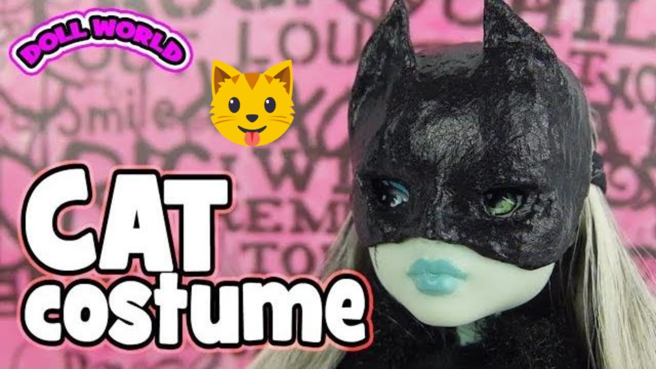 How to Make a Cat Costume for Dolls Halloween Craft YouTube