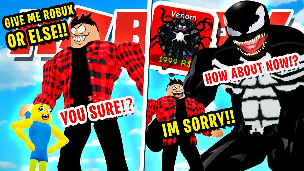 Noob Disguise Trolling Bully Vs Venom Pretending To Be Noob - the noob comic part 2 roblox