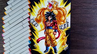 Drawing Goku Super Saiyan 4 Great Ape Oozaru | Power Beyond A Saiyan