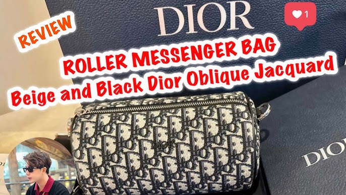 Dior Men Lingot 50 Bag Beige and Black Dior Oblique Jacquard