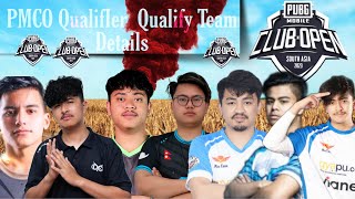 PMCO Qualifier Qualify Team List With Kill & Points All Details || t2k Drs Gaming Horaa esports Raw