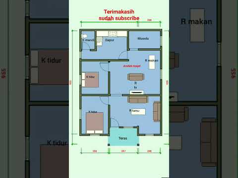 denah rumah 7×10