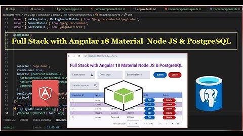Full Stack + Angular 18 Material + Node JS + PostgreSQL