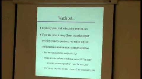 Introduction to Crystallography: Lectures 3 & 4 — Symmetry and Point Groups