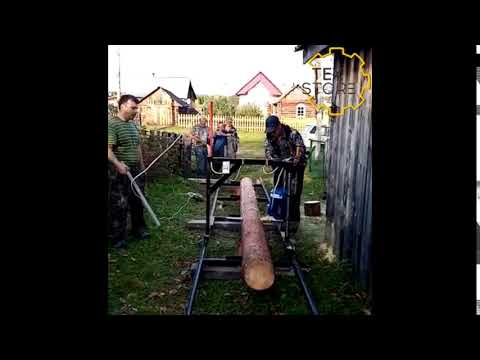 Шинная пилорама 5,5 кВт без редуктора. Видео от покупателя.