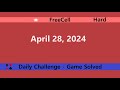 Microsoft solitaire collection  freecell hard  april 28 2024  daily challenges