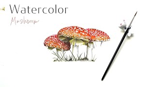 How to paint a Mushroom | Watercolour painting tutorial