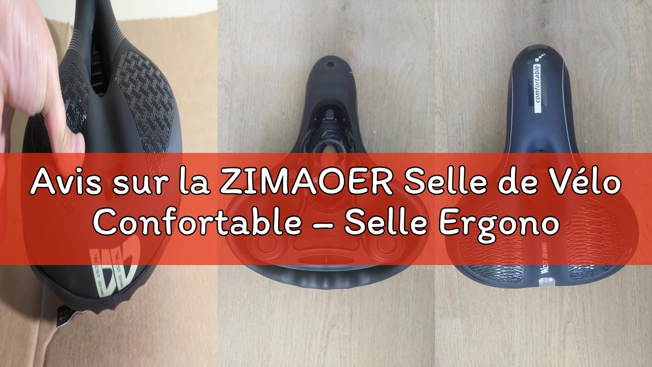 ZIMAOER Selle De Vélo Ergonomique – Mousse Mémoire De Forme, Imperméable, Amortissante, Pour VTT, Ville, électrique