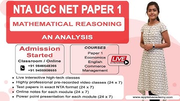 NTA UGC NET PAPER I - MATHEMATICAL REASONING & APTITUDE - AN ANALYSIS