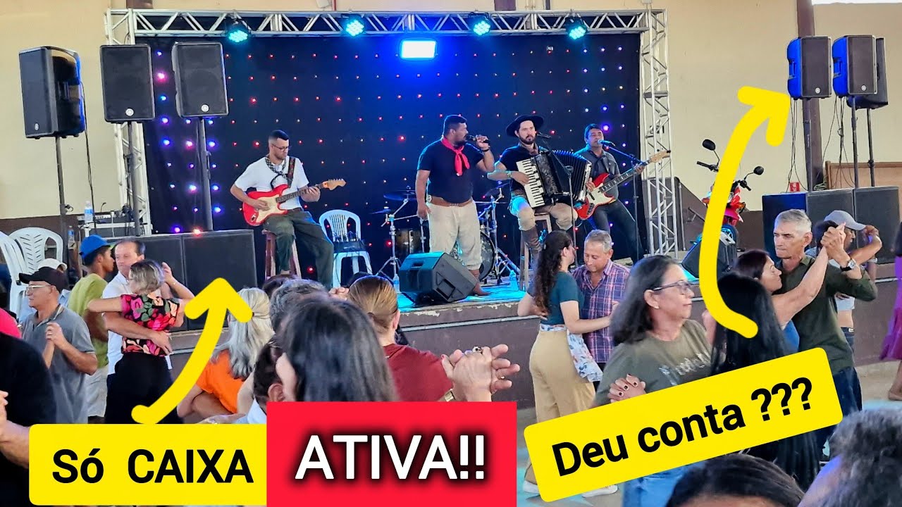 Sistema de som ATIVO l PA com BANDA em Salão de ZINCO.