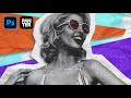 How to design a grungy retro pop art collage in photoshop