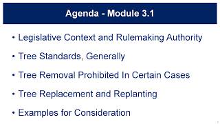 MHOR Homes Rulemaking - Module 3.1: Tree Removal Standards