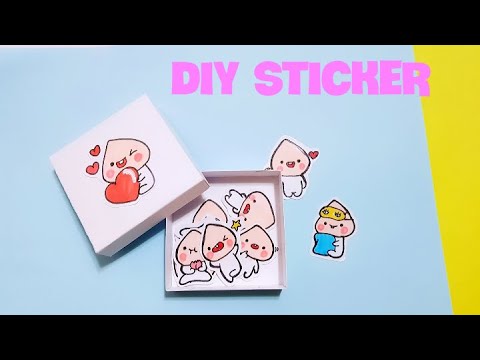 Video cách làm HỘP ĐỰNG STICKER bé đào cute| Diy sticker|... - youtube