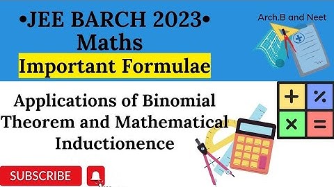 JEE B.Arch 2023 Maths Important Formulae|#5 Application of Binomial Theorem & Mathematical Induction