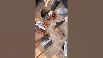 machete testing process for cutting iron rods #shorts #automobile #tools