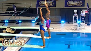 The Celebrities Make a Splash as They Take On Mixed Synchronised Diving | The Games | ITV screenshot 2