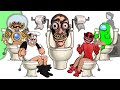 Damn Сompetition: Mini Crewmate, Skibidi Toilet and Peppino Compete in Obstacle Course | Animation