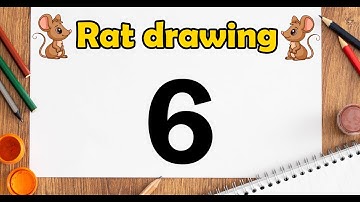 How to Draw a Rat from Number 6 | Easy Drawing for Kids  | Number drawing