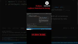 || PYTHON || Replace Function In String || In Hindi || #python #string #hindi