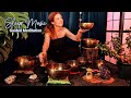 Singing Bowls Meditation w/ Rain &amp; Gentle Thunder 💜 ASMR Soft Spoken Qi Sounds, Sleep Music