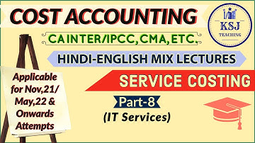 Lecture-155-CA/CMA Intermediate Cost Accounting- Service/Operating Costing-VIII