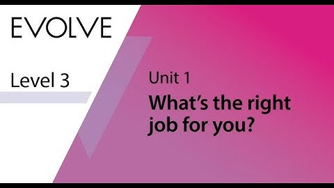 Evolve 3 Unit 1 video book