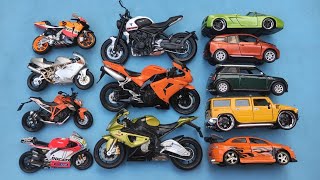 Various Diecast Model Cars & Motorcycles, Triumph Bike, Kawasaki ZX10R, Hummer, BMW Car, KTM Bike